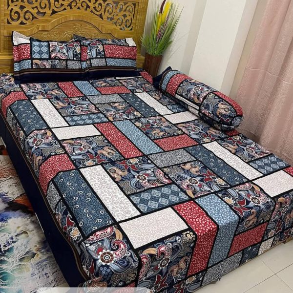 Luxury Twill Cotton Bedsheet – King Size – 3Pecs