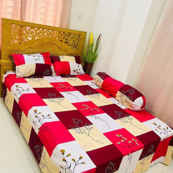 Luxury Twill Cotton Bedsheet – King Size – 3Pecs